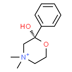 ChemSpider 2D Image | (2R)-2-Hydroxy-4,4-dimethyl-2-phenylmorpholin-4-ium | C12H18NO2
