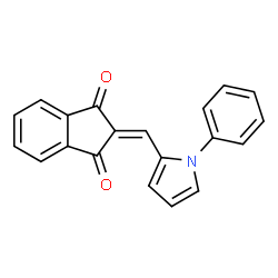 ChemSpider 2D Image | 2-(1-Phenyl-1H-pyrrol-2-ylmethylene)-indan-1,3-dione | C20H13NO2