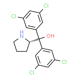 ChemSpider 2D Image | Bis(3,5-dichlorophenyl)[(2S)-2-pyrrolidinyl]methanol | C17H15Cl4NO