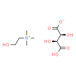 ChemSpider 2D Image | 2-Hydroxy-N,N,N-trimethylethanaminium (2S,3S)-3-carboxy-2,3-dihydroxypropanoate | C9H19NO7
