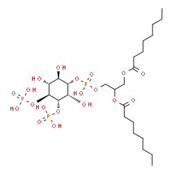 ChemSpider 2D Image | 3-[(Hydroxy{[(1S,2R,3R,4S,5S,6S)-2,3,6-trihydroxy-4,5-bis(phosphonooxy)cyclohexyl]oxy}phosphoryl)oxy]-1,2-propanediyl dioctanoate | C25H49O19P3