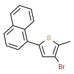 ChemSpider 2D Image | 3-Bromo-2-methyl-5-(1-naphthyl)thiophene | C15H11BrS