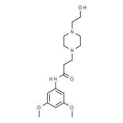 ChemSpider 2D Image | N-(3,5-Dimethoxyphenyl)-3-[4-(2-hydroxyethyl)-1-piperazinyl]propanamide | C17H27N3O4