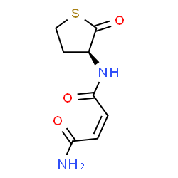 ChemSpider 2D Image | (2Z)-N-[(3S)-2-Oxotetrahydro-3-thiophenyl]-2-butenediamide | C8H10N2O3S