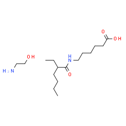 ChemSpider 2D Image | 6-[(2-Ethylhexanoyl)amino]hexanoic acid - 2-aminoethanol (1:1) | C16H34N2O4