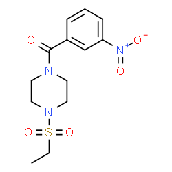 ChemSpider 2D Image | [4-(Ethylsulfonyl)-1-piperazinyl](3-nitrophenyl)methanone | C13H17N3O5S