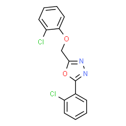 ChemSpider 2D Image | 2-[(2-Chlorophenoxy)methyl]-5-(2-chlorophenyl)-1,3,4-oxadiazole | C15H10Cl2N2O2