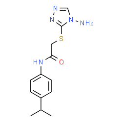 ChemSpider 2D Image | 2-[(4-Amino-4H-1,2,4-triazol-3-yl)sulfanyl]-N-(4-isopropylphenyl)acetamide | C13H17N5OS