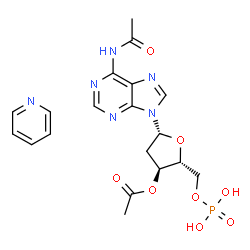 ChemSpider 2D Image | N-Acetyl-3'-O-acetyl-2'-deoxyadenosine 5'-(dihydrogen phosphate) - pyridine (1:1) | C19H23N6O8P