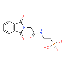ChemSpider 2D Image | (2-{[(1,3-Dioxo-1,3-dihydro-2H-isoindol-2-yl)acetyl]amino}ethyl)phosphonic acid | C12H13N2O6P