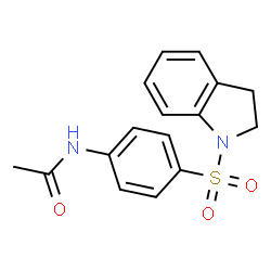 ChemSpider 2D Image | N-[4-(2,3-dihydroindole-1-sulfonyl)phenyl]acetamide | C16H16N2O3S