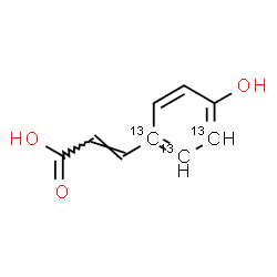 ChemSpider 2D Image | (2E)-3-[4-Hydroxy(1,2,3-~13~C_3_)phenyl]acrylic acid | C613C3H8O3