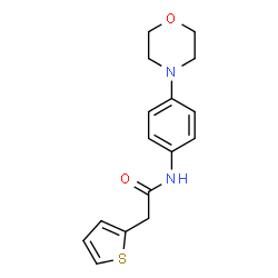 ChemSpider 2D Image | N-[4-(4-Morpholinyl)phenyl]-2-(2-thienyl)acetamide | C16H18N2O2S