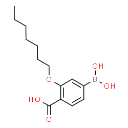 ChemSpider 2D Image | 4-(Dihydroxyboryl)-2-(heptyloxy)benzoic acid | C14H21BO5