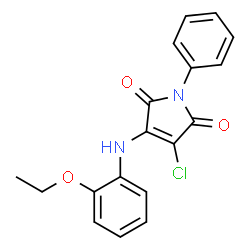 ChemSpider 2D Image | 3-Chloro-4-[(2-ethoxyphenyl)amino]-1-phenyl-1H-pyrrole-2,5-dione | C18H15ClN2O3
