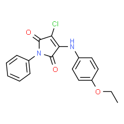 ChemSpider 2D Image | 3-Chloro-4-[(4-ethoxyphenyl)amino]-1-phenyl-1H-pyrrole-2,5-dione | C18H15ClN2O3