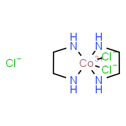 ChemSpider 2D Image | Dichloro[bis(1,2-ethanediamine-kappa~2~N,N')]cobalt(1+) chloride | C4H16Cl3CoN4