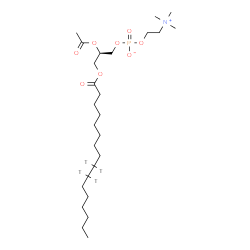 ChemSpider 2D Image | (2R)-2-Acetoxy-3-[(9,9,10,10-~3~H_4_)hexadecanoyloxy]propyl 2-(trimethylammonio)ethyl phosphate | C26H48T4NO8P
