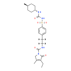 ChemSpider 2D Image | 3-Ethyl-4-methyl-N-[2-(4-{[(trans-4-methylcyclohexyl)carbamoyl]sulfamoyl}phenyl)(~2~H_4_)ethyl]-2-oxo-2,5-dihydro-1H-pyrrole-1-carboxamide | C24H30D4N4O5S
