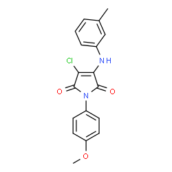 ChemSpider 2D Image | 3-Chloro-1-(4-methoxyphenyl)-4-[(3-methylphenyl)amino]-1H-pyrrole-2,5-dione | C18H15ClN2O3