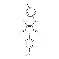 ChemSpider 2D Image | 3-Chloro-1-(4-methoxyphenyl)-4-[(4-methylphenyl)amino]-1H-pyrrole-2,5-dione | C18H15ClN2O3