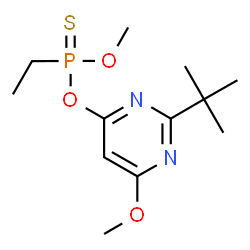 ChemSpider 2D Image | O-[6-Methoxy-2-(2-methyl-2-propanyl)-4-pyrimidinyl] O-methyl ethylphosphonothioate | C12H21N2O3PS