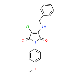 ChemSpider 2D Image | 3-(Benzylamino)-4-chloro-1-(4-methoxyphenyl)-1H-pyrrole-2,5-dione | C18H15ClN2O3