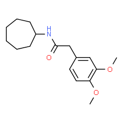 ChemSpider 2D Image | N-Cycloheptyl-2-(3,4-dimethoxyphenyl)acetamide | C17H25NO3