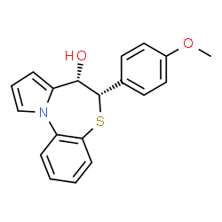 ChemSpider 2D Image | (6S,7S)-6-(4-Methoxyphenyl)-6,7-dihydropyrrolo[2,1-d][1,5]benzothiazepin-7-ol | C19H17NO2S
