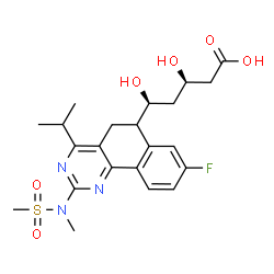 ChemSpider 2D Image | (3R,5S)-5-{8-Fluoro-4-isopropyl-2-[methyl(methylsulfonyl)amino]-5,6-dihydrobenzo[h]quinazolin-6-yl}-3,5-dihydroxypentanoic acid | C22H28FN3O6S