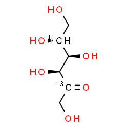 ChemSpider 2D Image | D-(2,5-~13~C_2_)Fructose | C413C2H12O6