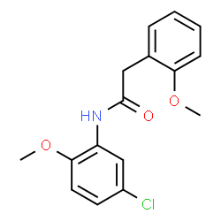 ChemSpider 2D Image | N-(5-Chloro-2-methoxyphenyl)-2-(2-methoxyphenyl)acetamide | C16H16ClNO3