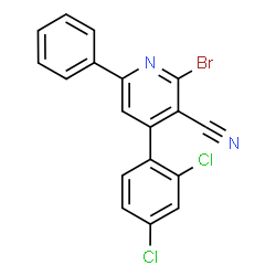 ChemSpider 2D Image | 2-Bromo-4-(2,4-dichlorophenyl)-6-phenylnicotinonitrile | C18H9BrCl2N2