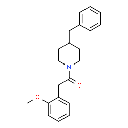 ChemSpider 2D Image | 1-(4-Benzyl-1-piperidinyl)-2-(2-methoxyphenyl)ethanone | C21H25NO2