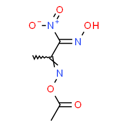 ChemSpider 2D Image | 1-({(E)-[(1Z)-1-(Hydroxyimino)-1-nitro-2-propanylidene]amino}oxy)ethanone | C5H7N3O5