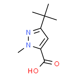 ChemSpider 2D Image | 3-tert-butyl-1-methyl-1H-pyrazole-5-carboxylic acid | C9H14N2O2