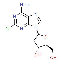 ChemSpider 2D Image | 2-Chloro-9-(2-deoxy-alpha-L-erythro-pentofuranosyl)-9H-purin-6-amine | C10H12ClN5O3
