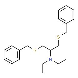 ChemSpider 2D Image | 1,3-Bis(benzylsulfanyl)-N,N-diethyl-2-propanamine | C21H29NS2