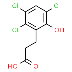 ChemSpider 2D Image | 3-(2,3,5-Trichloro-6-hydroxyphenyl)propanoic acid | C9H7Cl3O3