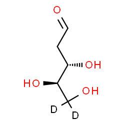 ChemSpider 2D Image | 2-Deoxy-D-(C~5~,C~5~-~2~H_2_)-erythro-pentose | C5H8D2O4