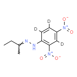 ChemSpider 2D Image | (1E)-1-(2-Butanylidene)-2-[2,4-dinitro(~2~H_3_)phenyl]hydrazine | C10H9D3N4O4
