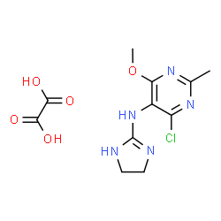 ChemSpider 2D Image | 4-Chloro-N-(4,5-dihydro-1H-imidazol-2-yl)-6-methoxy-2-methyl-5-pyrimidinamine ethanedioate (1:1) | C11H14ClN5O5