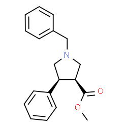 ChemSpider 2D Image | Methyl (3S,4S)-1-benzyl-4-phenyl-3-pyrrolidinecarboxylate | C19H21NO2