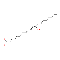 ChemSpider 2D Image | (5E,8E,10E,14E,17E)-12-Hydroxy-5,8,10,14,17-icosapentaenoic acid | C20H30O3