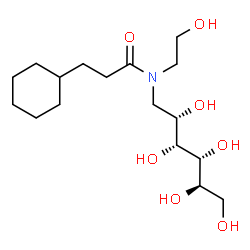 ChemSpider 2D Image | 1-[(3-Cyclohexylpropanoyl)(2-hydroxyethyl)amino]-1-deoxy-D-glucitol | C17H33NO7
