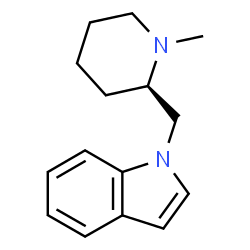 ChemSpider 2D Image | 1-{[(2R)-1-Methyl-2-piperidinyl]methyl}-1H-indole | C15H20N2