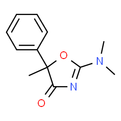 ChemSpider 2D Image | 2-(Dimethylamino)-5-methyl-5-phenyl-1,3-oxazol-4(5H)-one | C12H14N2O2
