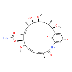 ChemSpider 2D Image | (4Z,6Z,8S,9S,10Z,12S,13R,14S,16S,17R)-13-Hydroxy-8,14,17-trimethoxy-4,10,12,16-tetramethyl-3,20,22-trioxo-2-azabicyclo[16.3.1]docosa-1(21),4,6,10,18-pentaen-9-yl carbamate | C29H40N2O9