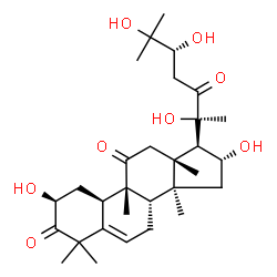 ChemSpider 2D Image | (2S,4R,9beta,16alpha,24R)-2,16,20,24,25-Pentahydroxy-9,10,14-trimethyl-4,9-cyclo-9,10-secocholest-5-ene-1,11,22-trione | C30H46O8