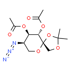 ChemSpider 2D Image | 3,4-Di-O-acetyl-5-azido-5-deoxy-1,2-O-isopropylidene-beta-D-fructopyranose | C13H19N3O7